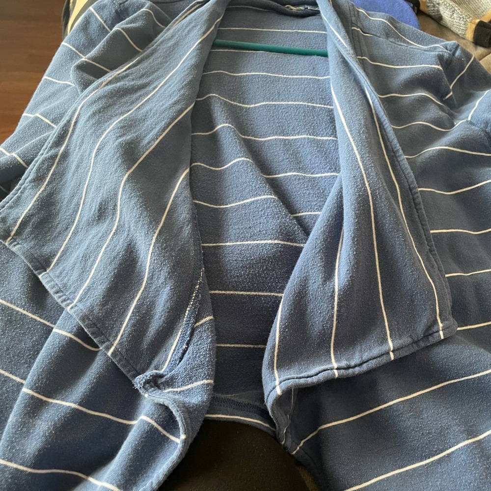 Large blue and white cardigan. Perfect for casual weather